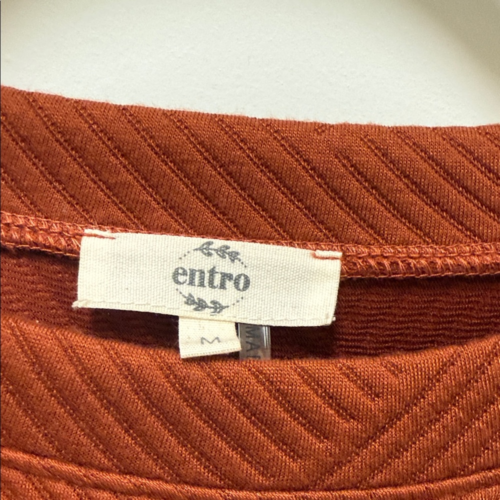 Entro Rust Textured Mini Dress M - Picture 7 of 7